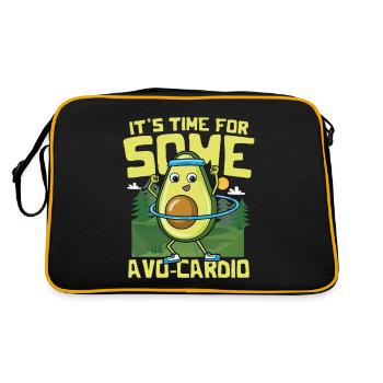 It's Time For Some Avo-Cardio - Retro Tasche - Schwarz/Gold - Hinten