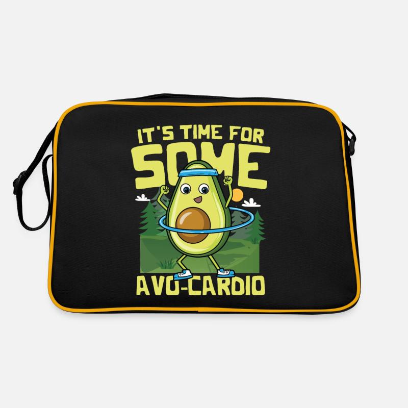 It's Time For Some Avo-Cardio - Retro Tasche - Schwarz/Gold