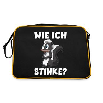 Stinktier Lustige Stinktiere Zootier Geschenk für - Retro Tasche - Schwarz/Gold - Hinten