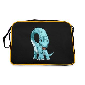 Brachiosaurus Dinosaurier Face to Face - Retro Tasche - Schwarz/Gold - Hinten