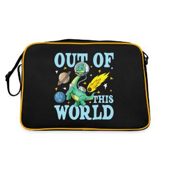 OUT OF THIS WORLD Brachiosaurus Dinosaurier - Retro Tasche - Schwarz/Gold - Hinten