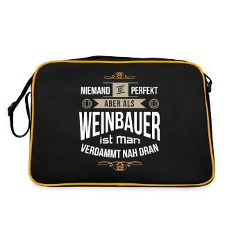 Weinbauer Winzer Winzermeister perfekt - Retro Tasche - Schwarz/Gold - Hinten