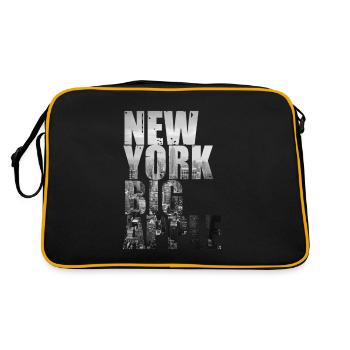 New York Big Apple Skyline États-Unis - Sac Retro - noir/or - Dos