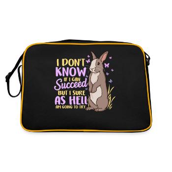 Cute ambitious rabbit challenge - Retro Bag - black/gold - Back