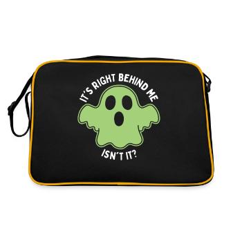 Halloween Geisterjagd Scary Ghost Hunter Hunting - Retro Tasche - Schwarz/Gold - Hinten