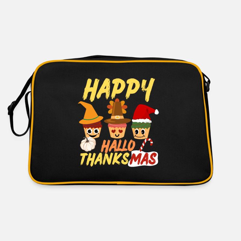 Joyeux Hallothanksmas Cadeau de Cupcakes de Noël Sac Retro
