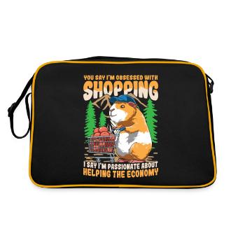 MEERSCHWEINCHEN FUTTER EINKAUFSWAGEN - Retro Tasche - Schwarz/Gold - Hinten