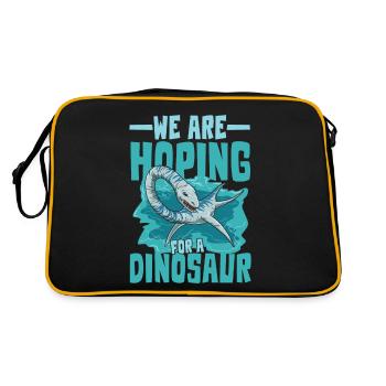 We Are Hoping For A Dinosaur Elasmosaurus - Retro Tasche - Schwarz/Gold - Hinten