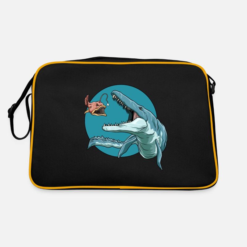 Elasmosaurus Laternenfisch Dinosaurier Retro Tasche