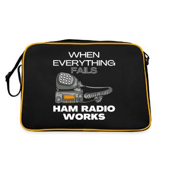 Ham Radio Operator Amateurfunk Amateurfunker - Retro Tasche - Schwarz/Gold - Hinten