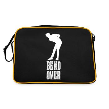 Bend Over Funny Sayings Saying - Retro Bag - black/gold - Back