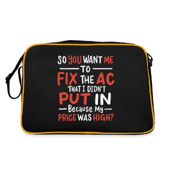 Funny HVAC Air Condition Tech Air Conditioning Technician - Retro Bag - black/gold - Back