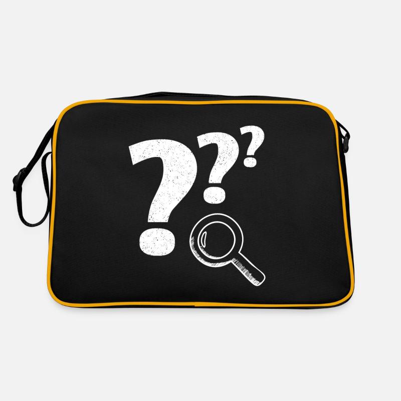 Question mark magnifying glass Retro Bag