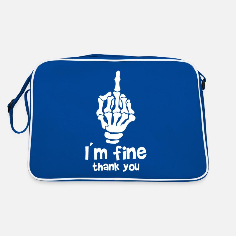 Mittelfinger Knochen I M FINE THANK YOU Retro Tasche