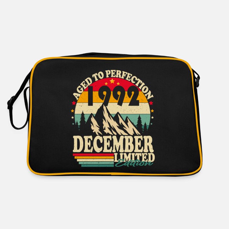 Décembre 1992 Vintage Retro Anniversaire - Sac Retro - noir/or