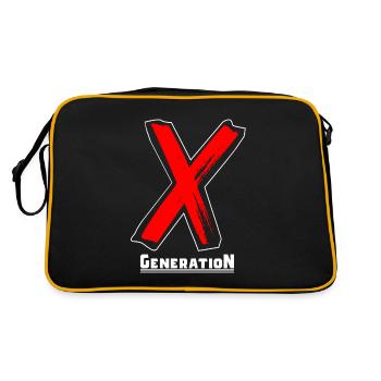 Génération X Lettres/X Symbole Texte Cadeau - Sac Retro - noir/or - Dos