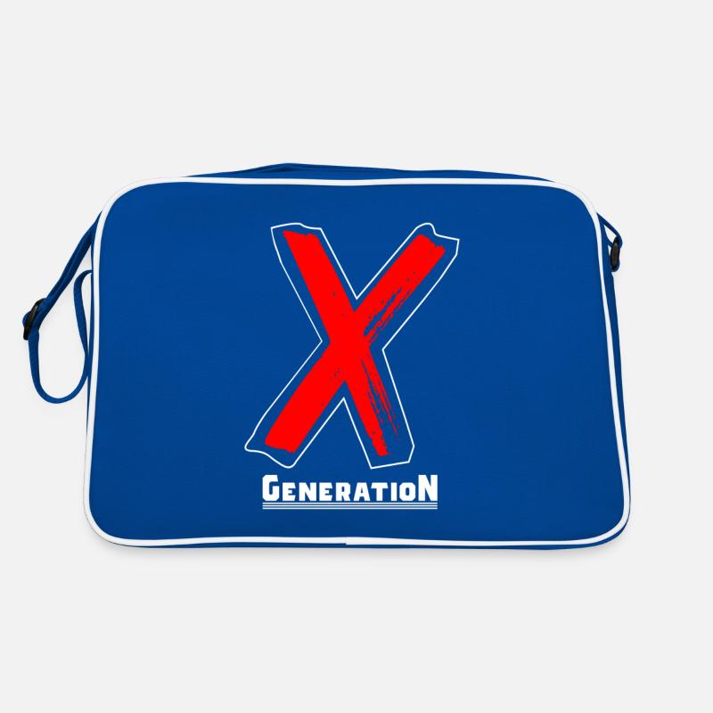 Generation X Buchstaben / X-Symbol Text Geschenk Retro Tasche