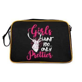 Les filles chassent aussi seulement plus joli cadeau de chasse de chasseresse - Sac Retro - noir/or - Dos