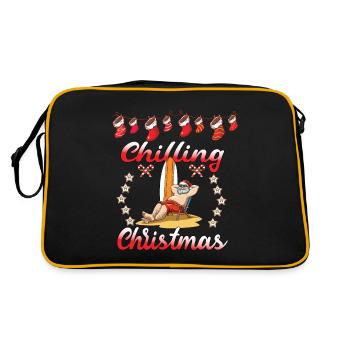 Chilling Christmas Nikolaus Weihnachtsmann Urlaub - Retro Tasche - Schwarz/Gold - Hinten