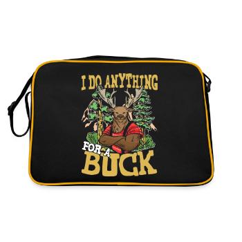 I DO ANYTHING FOR A BUCK für den Jäger - Retro Tasche - Schwarz/Gold - Hinten
