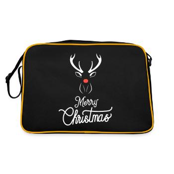 Christmas reindeer with red nose - Retro Bag - black/gold - Back