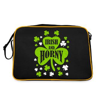 Irish and Horny Saint Patrick‘s Day Party - Retro Tasche - Schwarz/Gold - Hinten