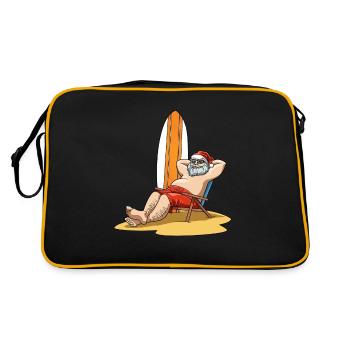 Nikolaus macht Urlaub für Männer und Frauen - Retro Tasche - Schwarz/Gold - Hinten