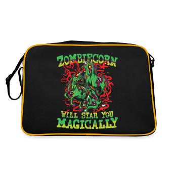 Zombiecorn Will Star You Magically - Retro Tasche - Schwarz/Gold - Hinten