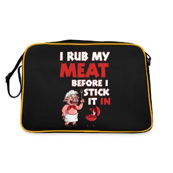 Funny Nasty Grill Saying Men Grilling - Retro Bag - black/gold - Back