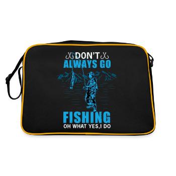 Cool saying for anglers fishermen fishing - Retro Bag - black/gold - Back