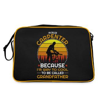 Carpenter Carpenter Grandpa Grandfather Saying - Retro Bag - black/gold - Back