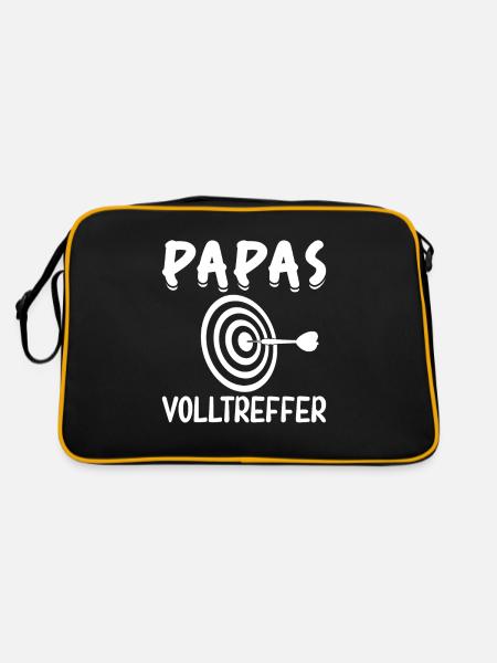 Papas Volltreffer - Retro Tasche - Schwarz/Gold - Hinten