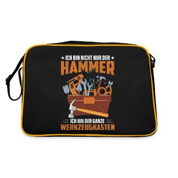 Ich bin nicht nur Hammer bin der Werkzeugkasten - Retro Tasche - Schwarz/Gold - Hinten