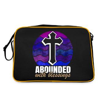 Inspirierend angenehmer Segensspruch - Retro Tasche - Schwarz/Gold - Hinten