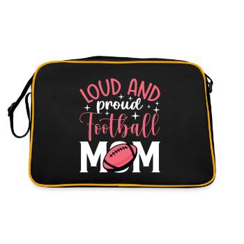Football Mom Football Player Lute Proud Mother - Retro Bag - black/gold - Back