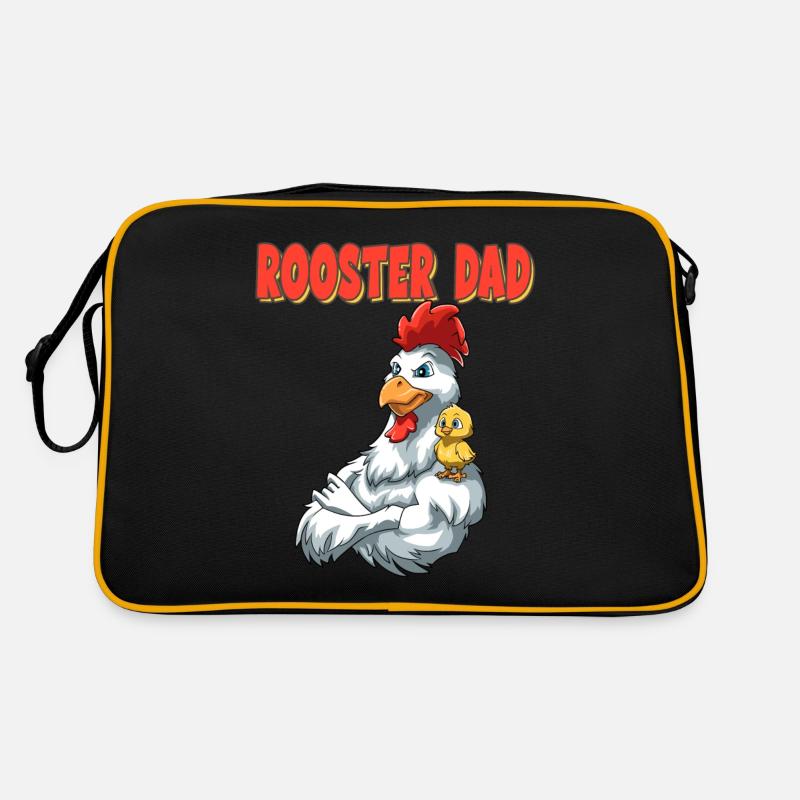 Hahn Papa mit Küken Kind Retro Tasche