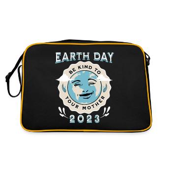 Earth Day 2023 Be Kind To Your Mother Geschenk - Retro Tasche - Schwarz/Gold - Hinten