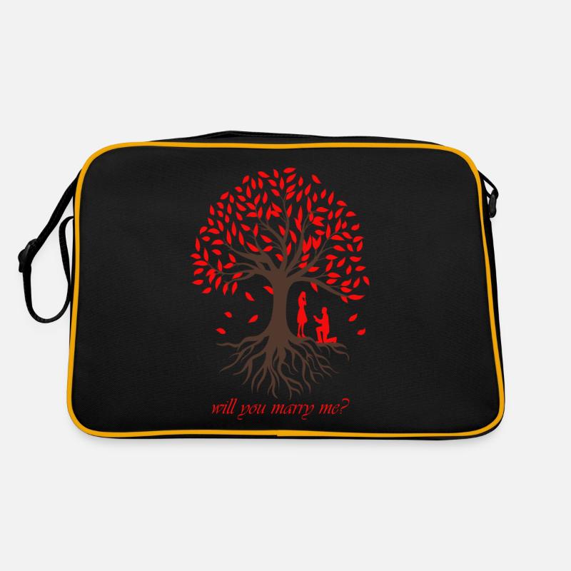 Heiratsantrags Baum der Liebe Lebens Retro Tasche