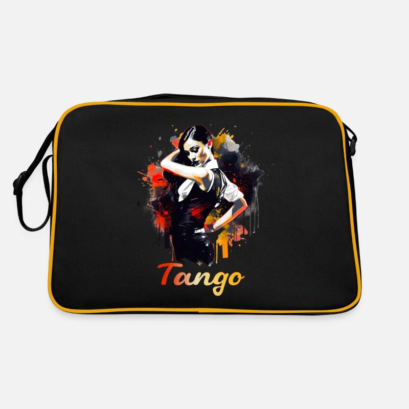 Tango Tanz für einen Tango Tänzer Tänzerinnen - Retro Tasche - Schwarz/Gold