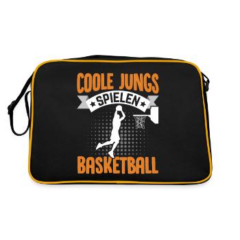 Coole Jungs spielen Basketball - Retro Tasche - Schwarz/Gold - Hinten