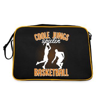 Coole Jungs spielen Basketball - Retro Tasche - Schwarz/Gold - Hinten