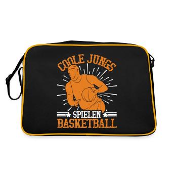 Coole Jungs spielen Basketball - Retro Tasche - Schwarz/Gold - Hinten
