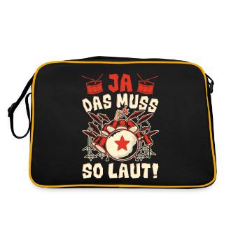 Ja das muss so laut - Retro Tasche - Schwarz/Gold - Hinten