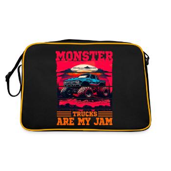 Monster Trucks Are My Jam für Männer und Jungen - Retro Tasche - Schwarz/Gold - Hinten