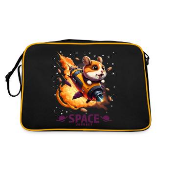 Space Hamster Hamster Lovers Space Design - Retro Bag - black/gold - Back