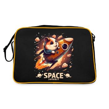 Space Hamster Hamster Lover Space Design - Retro Bag - black/gold - Back