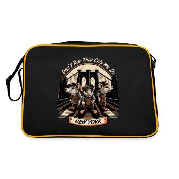 New York City Brooklyn Bridge Rat Plague - Retro Bag - black/gold - Back