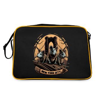 New York City Brooklyn Bridge Rat Plague - Retro Bag - black/gold - Back