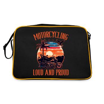 Motorcycling Loud And Proud - Retro Tasche - Schwarz/Gold - Hinten