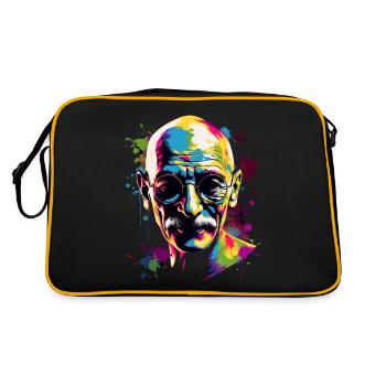 Nobel Peace Prize laureate Mahatma Gandhi - Retro Bag - black/gold - Back